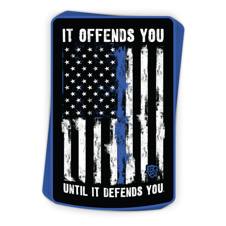 It Offends You Until it Defends You Decal Shield Republic