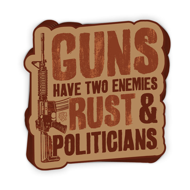 Guns Have Two Enemies Decal Shield Republic