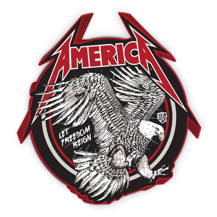 America Let Freedom Reign Decal Shield Republic