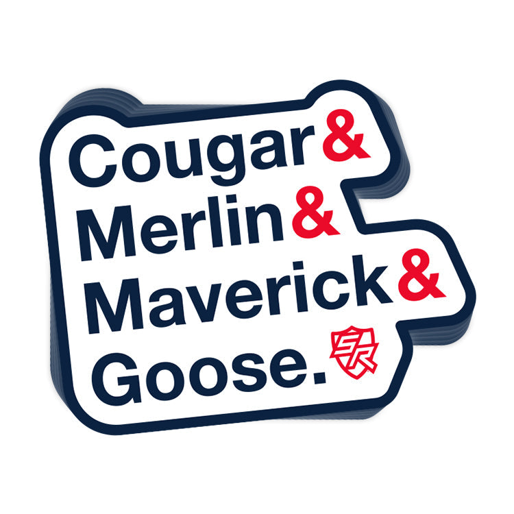 Cougar & Merlin & Maverick & Goose Decal Shield Republic