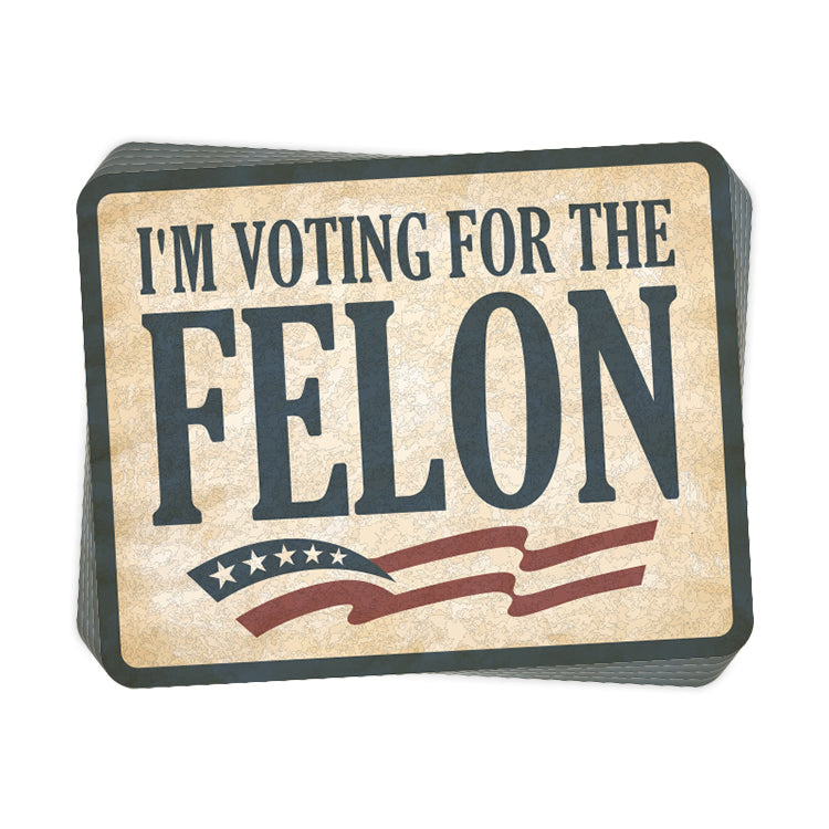 I'm Voting for the Felon Decal Shield Republic