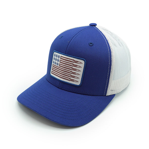 USA Bullet Flag Woven Patch Hat Shield Republic