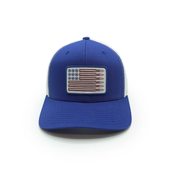 USA Bullet Flag Woven Patch Hat Shield Republic
