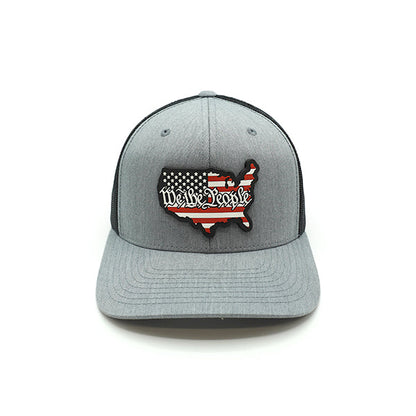 USA Constitution Flag PVC Patch Hat Shield Republic
