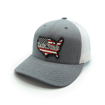 USA Constitution Flag PVC Patch Hat Shield Republic