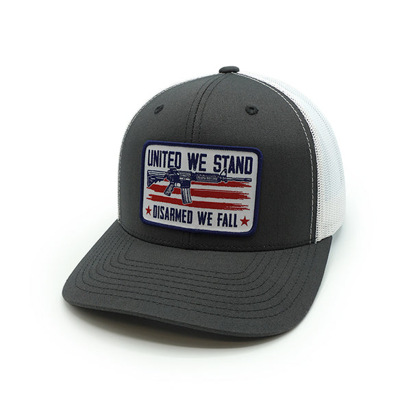 United We Stand Disarmed We Fall Woven Patch Hat Shield Republic