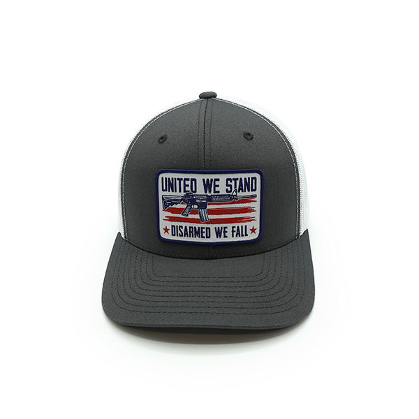 United We Stand Disarmed We Fall Woven Patch Hat Shield Republic
