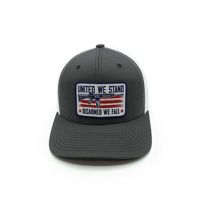 United We Stand Disarmed We Fall Woven Patch Hat Shield Republic