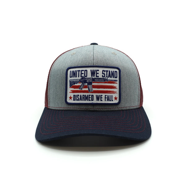 United We Stand Disarmed We Fall Woven Patch Hat Shield Republic