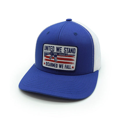 United We Stand Disarmed We Fall Woven Patch Hat Shield Republic