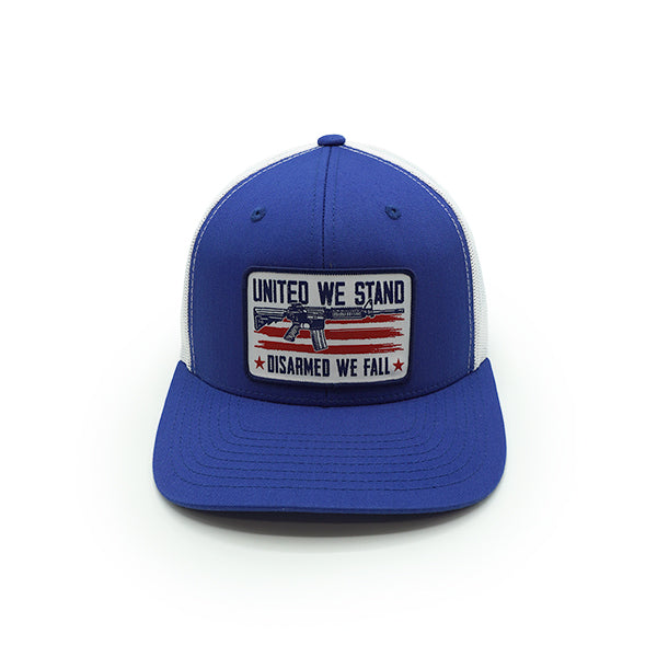 United We Stand Disarmed We Fall Woven Patch Hat Shield Republic