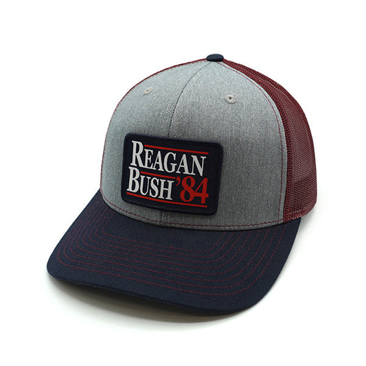 Reagan Bush Woven Patch Hat Shield Republic
