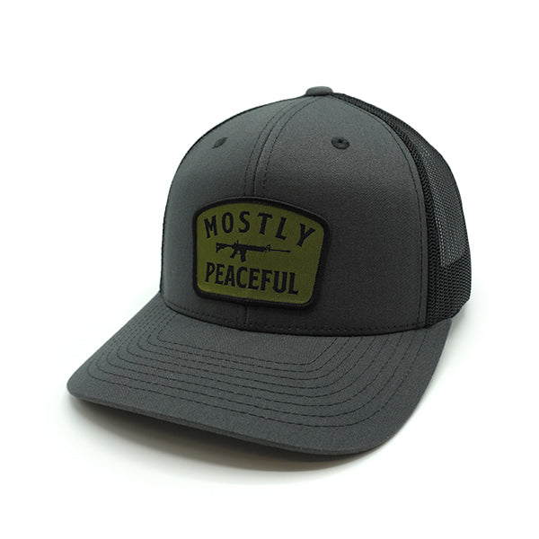 Mostly Peaceful Woven Patch Hat Shield Republic
