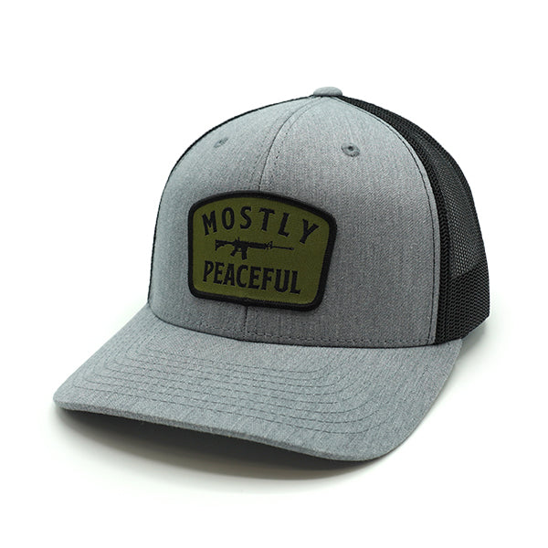 Mostly Peaceful Woven Patch Hat Shield Republic