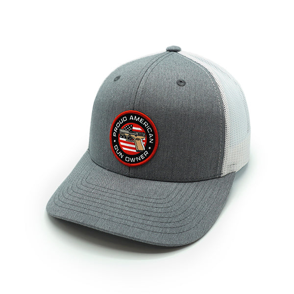 Proud American Gun Owner Woven Patch Hat Shield Republic