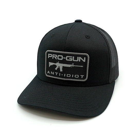 Pro Gun Anti Idiot Woven Patch Hat Shield Republic