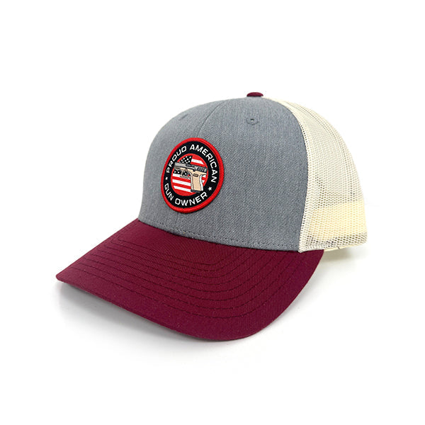 Proud American Gun Owner Woven Patch Hat Shield Republic