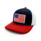 USA Flag Woven Patch Hat Shield Republic
