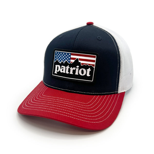 Patriot Mountains Woven Patch Hat Shield Republic