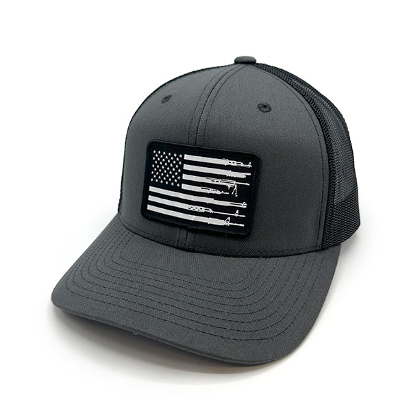 Firearm Flag Woven Patch Hat Shield Republic