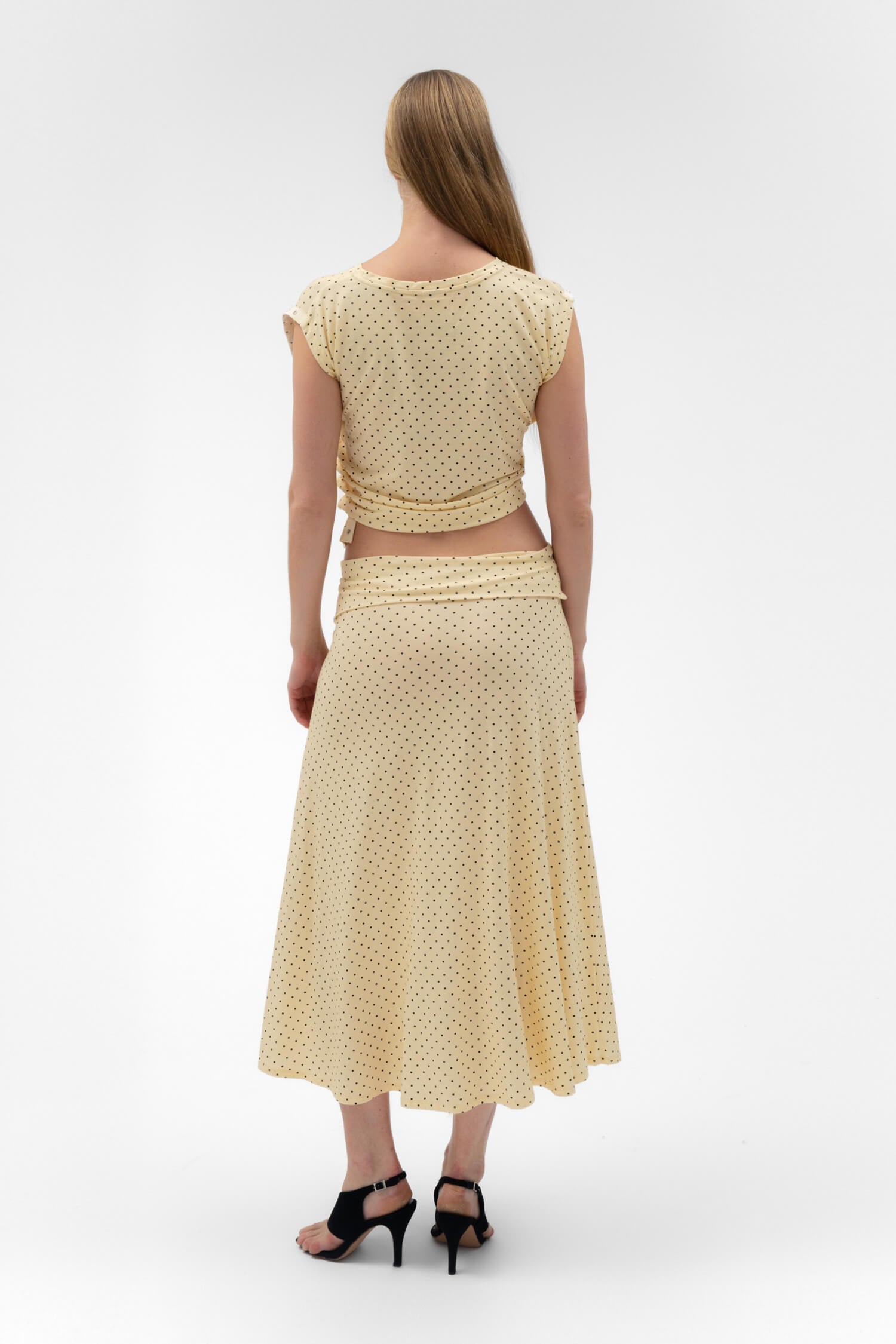 FOLDOVER FLARED MAXI SKIRT IN BUTTER findmenowthelabel