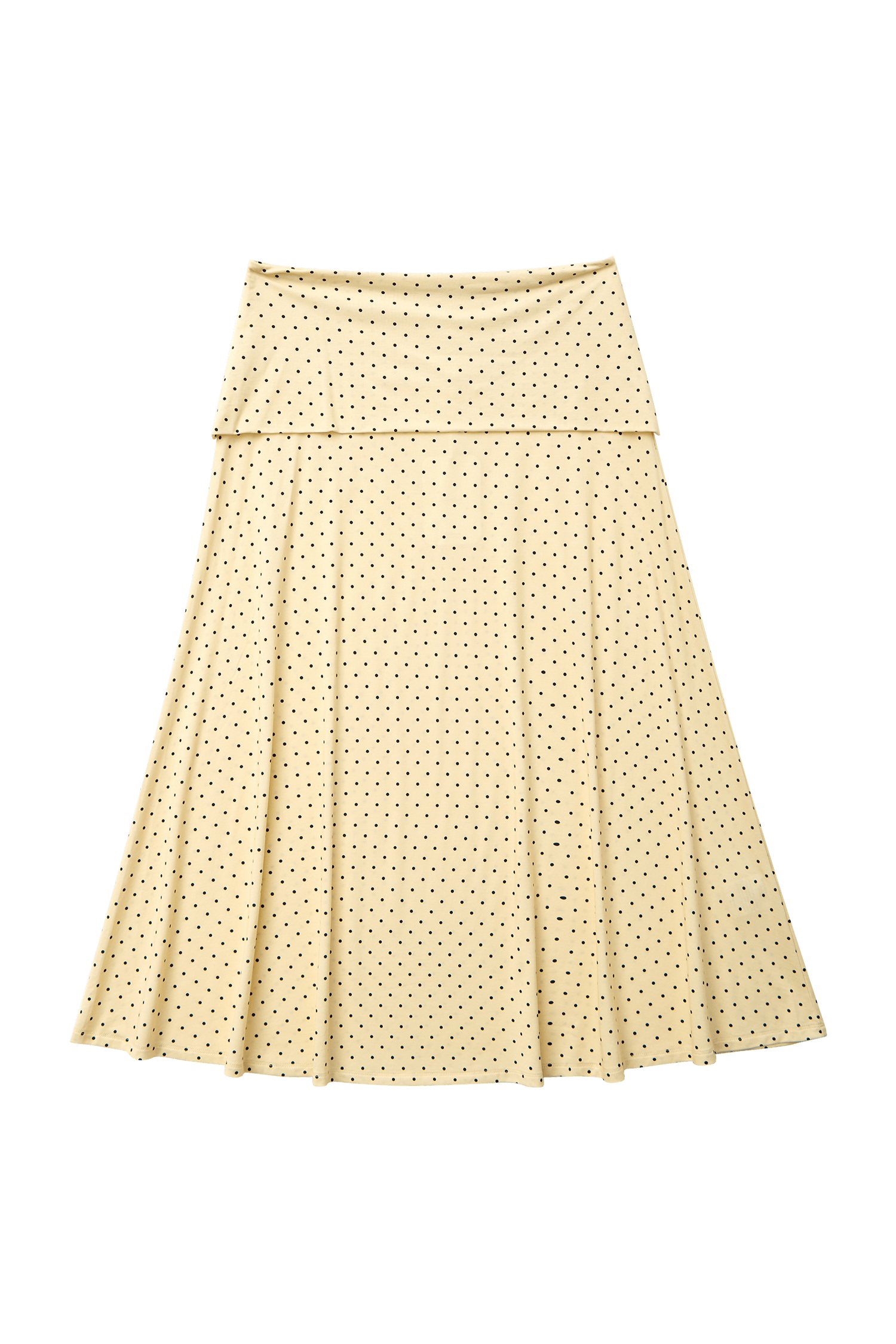 FOLDOVER FLARED MAXI SKIRT IN BUTTER findmenowthelabel