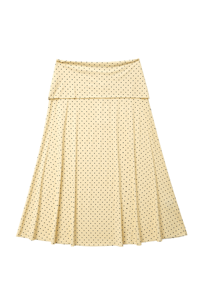 FOLDOVER FLARED MAXI SKIRT IN BUTTER findmenowthelabel