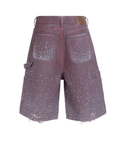 PLUM RHINESTONE SHORTS