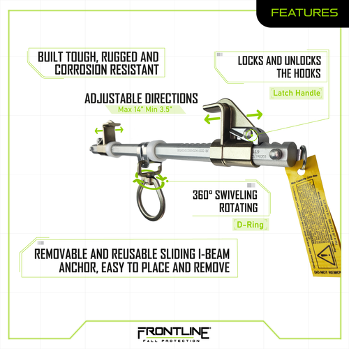 Frontline ST14SH Easy Slider Beam Walker Anchor for 3.5?? - 14?? Wide I-Beams VM Hardware
