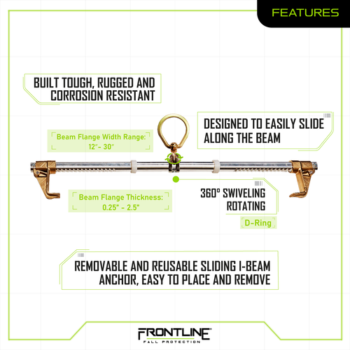 Frontline ST30SH Easy Slider Beam Walker Anchor for 12??-30?? Wide I-Beams VM Hardware