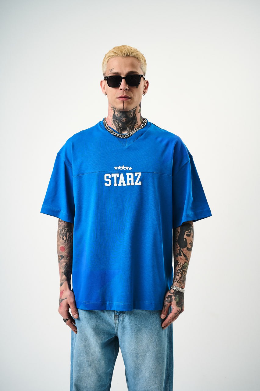 Men's Oversize 'STARZ / 22' Graphic T-Shirt - Streetwear Star Print Tee Withinblack
