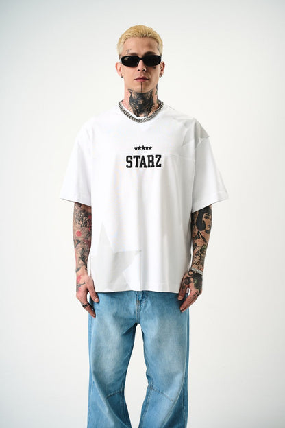 Men's Oversize 'STARZ / 22' Graphic T-Shirt - Streetwear Star Print Tee Withinblack