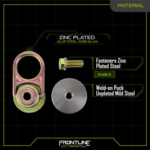 Frontline STMP10K-WO + STM10K-SA MEGA Swivel 10k Steel Anchor with Weld-on Puck VM Hardware