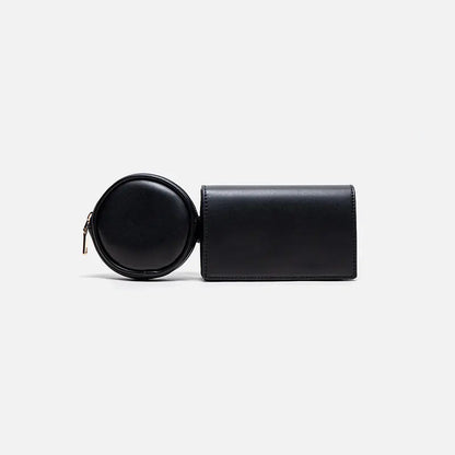 Fashionable Color-Block Geometric Wallet and Fanny Pack