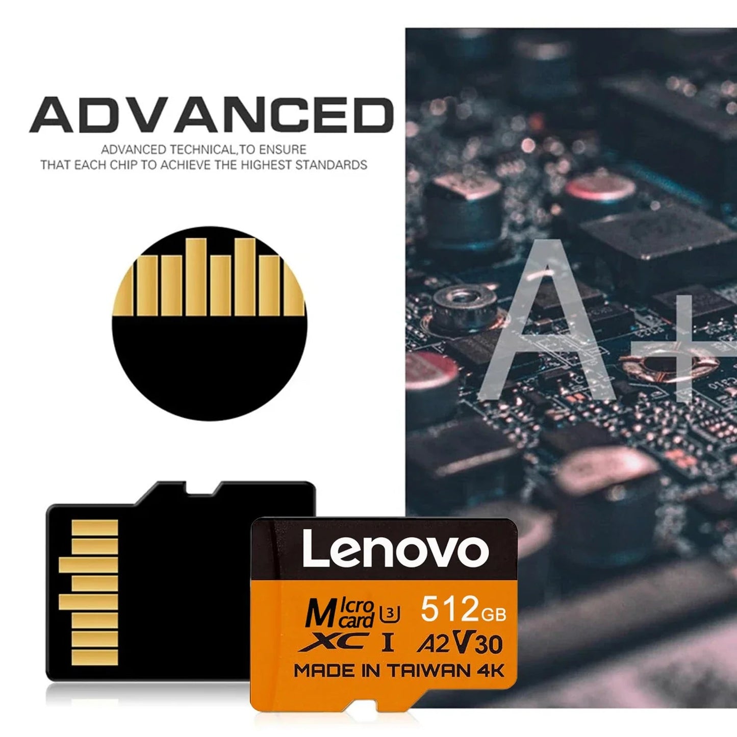 Lenovo High Speed Cartao De Memoria U3 V30 UHS-1 Class 10 Storage Card 1TB 512GB Micro SD Card Flash Cards For Nintendo Switch Pi-Mart