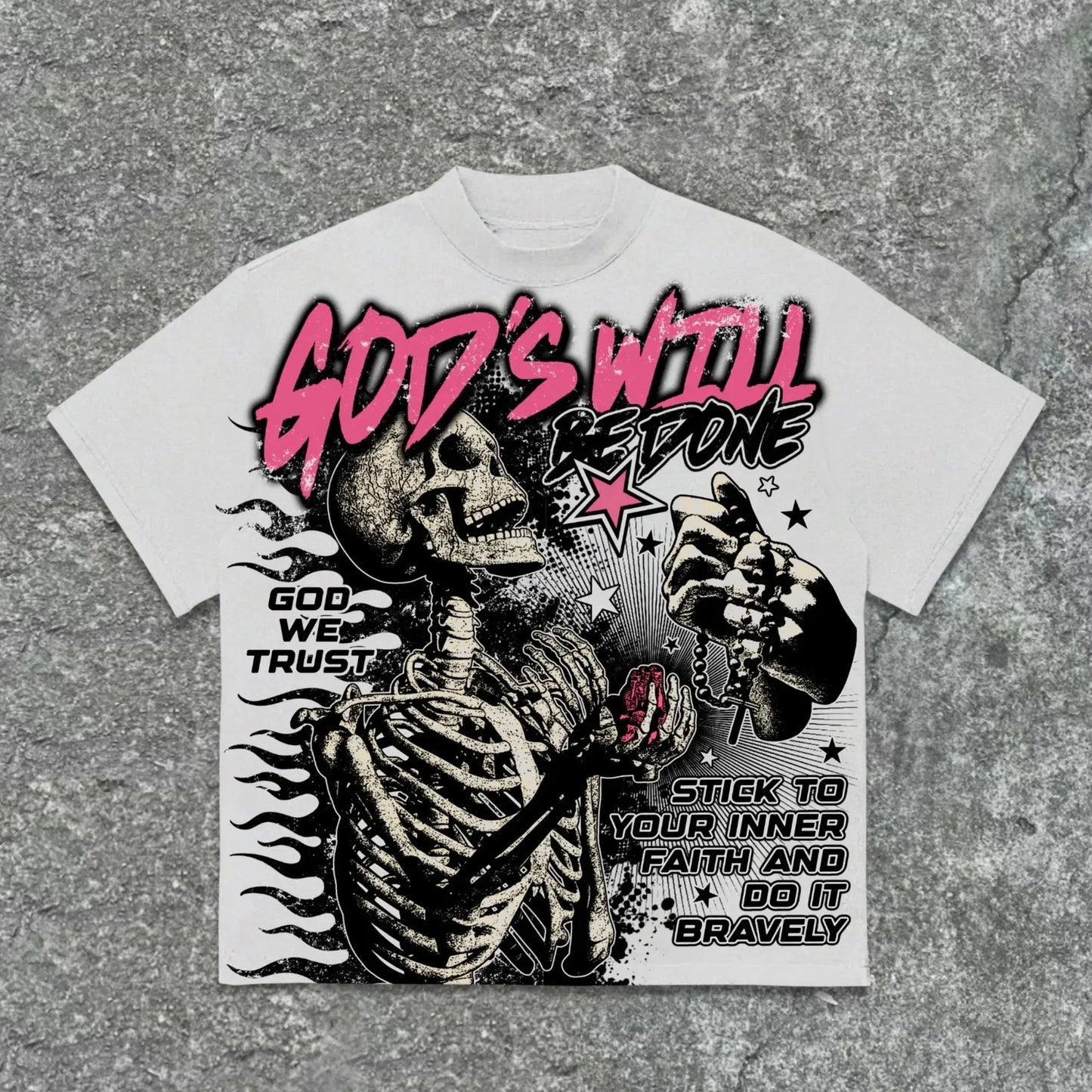 The 2025 3d Tshirt God's Will Skull Retro Pattern T-shirt Printed Graphic Men And Women Y2K Oversized T-shirt Street Wear NovaCart