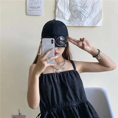 Aviator Baseball Cap – Unisex Summer Hat with Built-In Sunglasses FitiqueFit