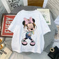 Disney New Minnie Kawaii Fun Women's Printed T-shirt Fashion Summer Cartoon Minnie Top Y2K Women's Extra Large Cotton T-shirt NovaCart