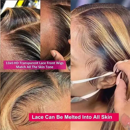 Highlight Wigs Colored Straight Lace Front Human Hair Wigs For Women Honey Blonde Straight 13x4 Hd Lace Frontal Wigs Human Hair NovaCart