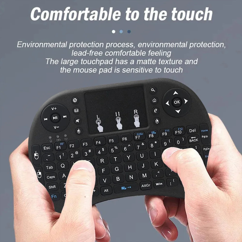 MRSVI I8 2.4G Mini Wireless Keyboard Classic Black Air Mouse Remote Control Touchpad for Android TV Box PC Smart TV Pi-Mart