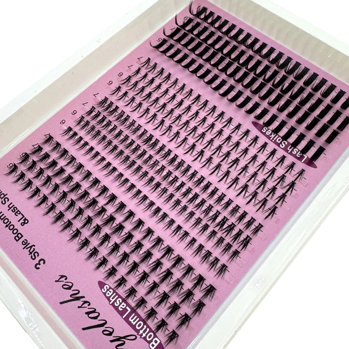 16Rows Bottom Lashes(6-7mm) and Spikes(15-21mm) Mix DIY Eyelash Extension Wispy Individual Lash Spikes Clusters DIY Lashes Tools NovaCart