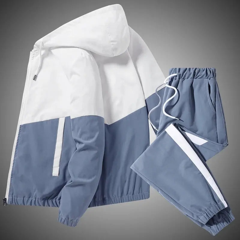2026 Men Tracksuit Casual Joggers Hooded Sportswear Jackets And Pants 2 Piece Sets Hip Hop Running Sports Suit NovaCart