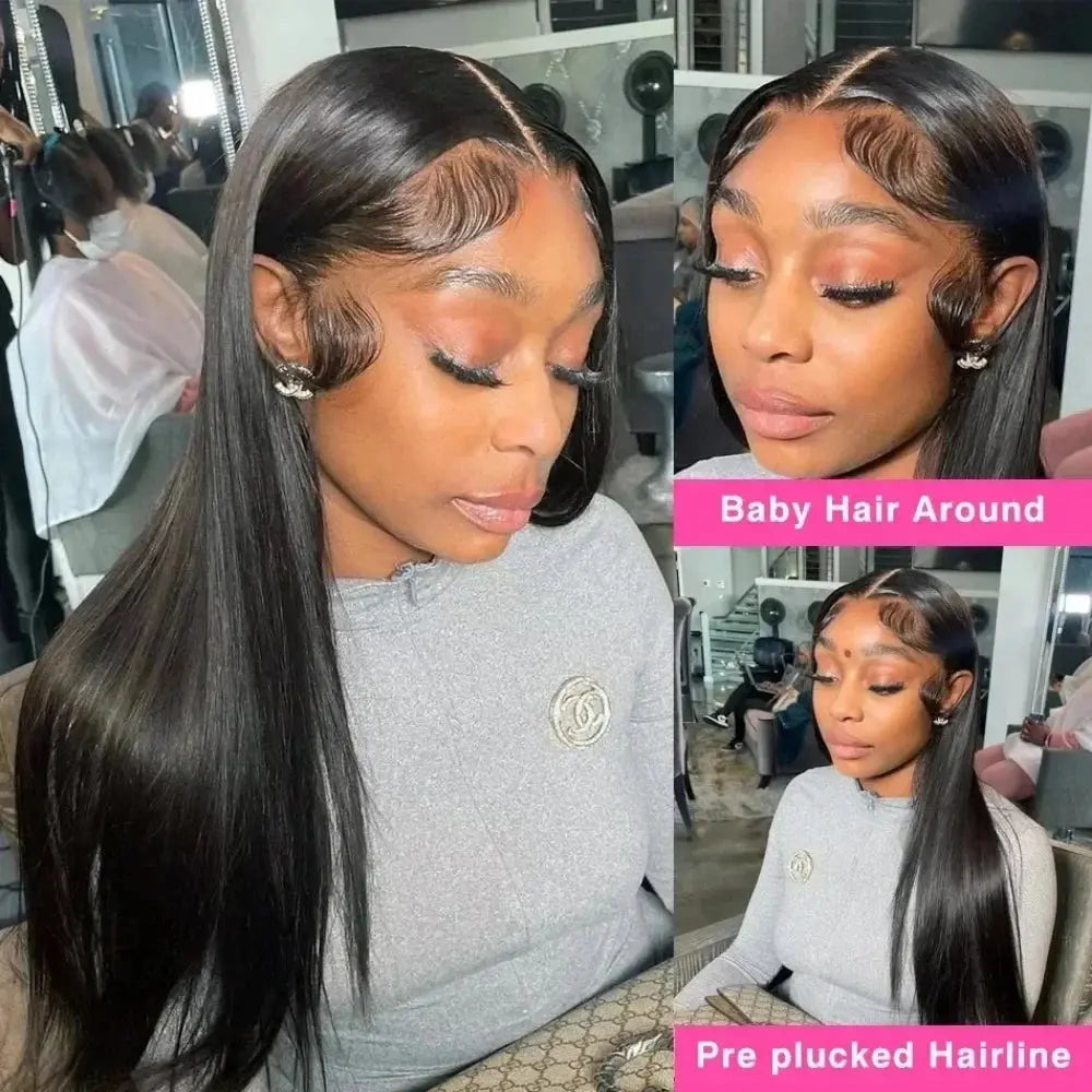 200 Density 13x4 13x6 Full Frontal 360 HD Transparent Lace 40 46 Inch Long Straight 5x5 Closure Human Hair Pre plucked Wigs NovaCart