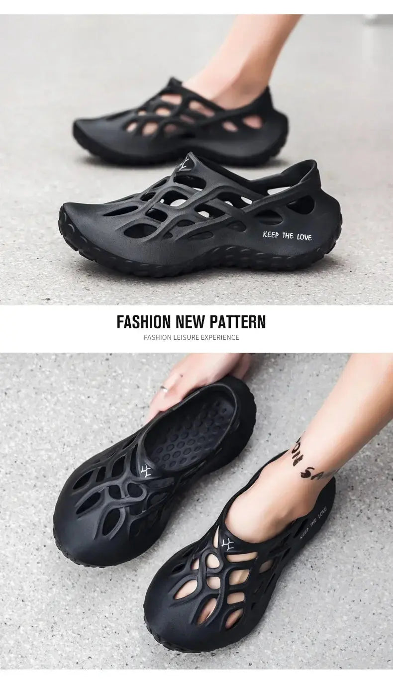 Summer Men Sandals Light EVA Men's Casual Shoes Hole Shoes Clogs Lovers Home Garden Outdoor Male Beach Flat Slippers Big Size NovaCart