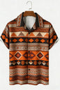 Men's New Linen Ethnic Tribal Style 3D Printed Shirt Hawaiian Tropical Breathable Comfortable Short-sleeved Lapel Clothes Men'S NovaCart