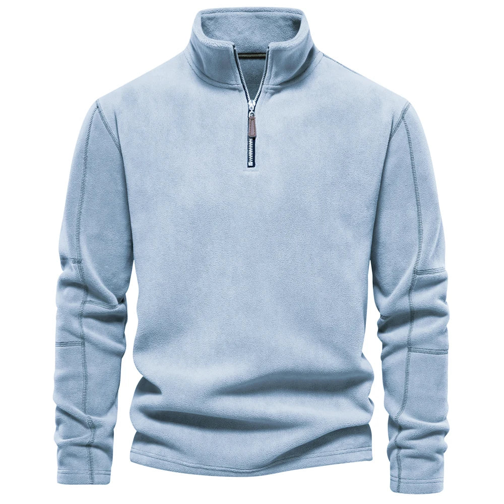 AIOPESON Brand Quality Thicken Warm Fleece Jacket for Men Zipper Neck Pullover Men's Sweatshirt Soft Shell Mens Jacket NovaCart