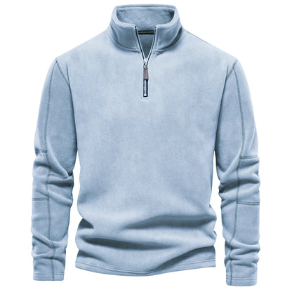 AIOPESON Brand Quality Thicken Warm Fleece Jacket for Men Zipper Neck Pullover Men's Sweatshirt Soft Shell Mens Jacket NovaCart