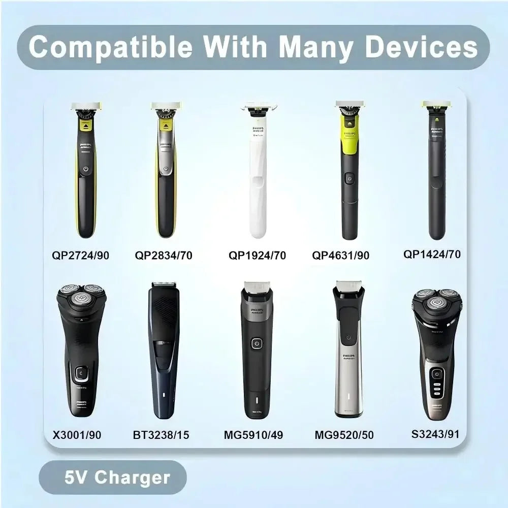 5V Type-C Shaver Adapter Charging Converter for Philips Norelco OneBlade QP2724 QP2834 BT3230 MG7910 MG5910 X3001 X3052 Shaver Pi-Mart