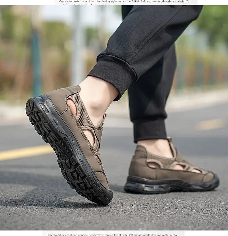 2025 Summer Men's Sandals New Hollow Breathable Beach Shoes Ultra Light Anti Slip Summer Casual Shoes Walking Shoes NovaCart