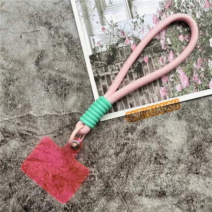 Wrist Strap for Phone Contrasting Colors Lanyard Keys Metal Keyring Accessories With Patch Cellphone Charm Luxury Hand Strap NovaCart